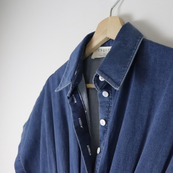 NWT Anthropologie The Tobie Denim Shirt Dress by Exquise XXS Petite - Picture 6 of 10